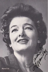 Myrna Loy (1905-1993), American Actress, signed 4x6 lithographed Publicity Card - Picture 1 of 1