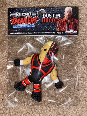 Dustin Rhodes Micro Brawlers Pro Wrestling Crate Exclusive Figure, AEW, NJPW Cover
