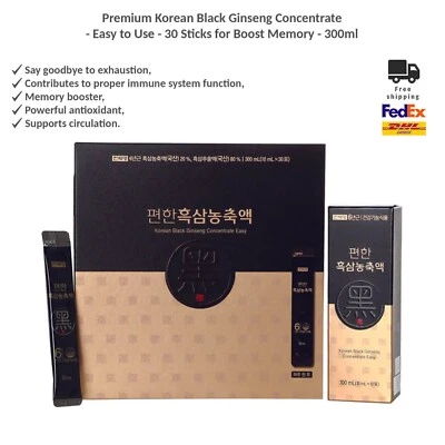 Premium Korean Black Ginseng Concentrate -Easy to Use -30 Sticks - 300ml - image 1 of 4