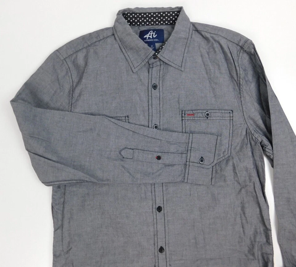 American Idol US Tour Mens Long Sleeve Button Shirt Size M Gray - Image 1 of 4
