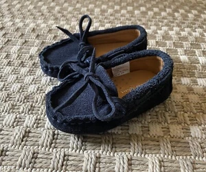 new COLE HAAN Mini Moc Moccasins Baby Shoes - Navy Blue Suede - 3 - Picture 1 of 4