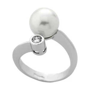 Majorica Cercle Pearl / Silver Ring SIZE M 09498.01.2.992.700.1 - Picture 1 of 3