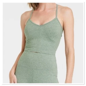 Damen All In Motion All Over Cozy Cami Workout BH Meliert Grün Größe XXL - Bild 1 von 6