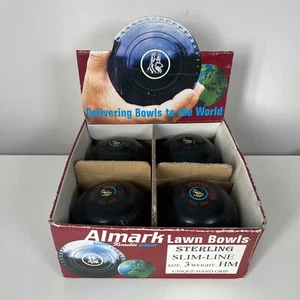 Boxed Almark Sterling Slim-Line Lawn/Indoor/Short-Mat Bowls - Size 3 - Weight HM - Picture 1 of 16