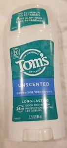 Toms of Maine UNSCENTED Deodorant 2.25oz Long-Lasting 24hr ~ Aluminum Free - Picture 1 of 2