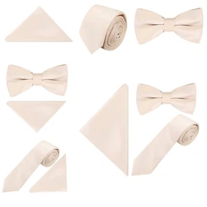 Corbata Champagen Pastel Bolsillo Cuadrada Pajarita Pañuelo Boda Formal Baile de graduación Carreras - Imagen 1 de 20