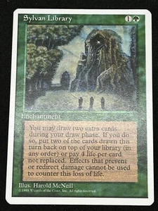 Magic the Gathering MTG Sylvan Library Green 4th Edition Rare - Bild 1 von 2