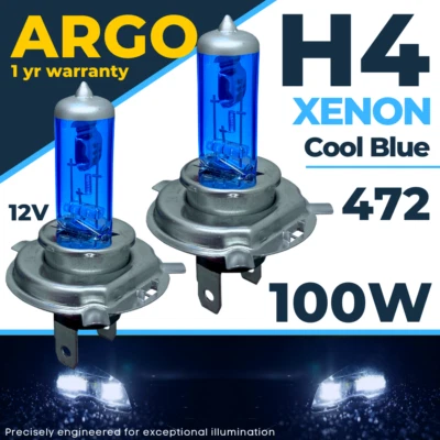H4 Xenon Blue Bulbs 100w 472 Headlight Halogen Upgrade Car Hid High Low Beam 12v - Image 1 of 4