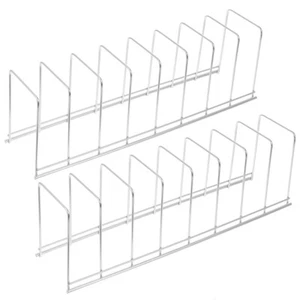 2pcs Stainless Steel Pot Organizer Pot Lid Organizer Rack Serving Tray Organizer - Picture 1 of 12