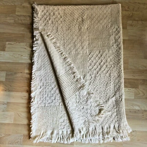 Manual Woodworkers Weavers Texture Block 2 Layer Woven Throw Blanket 46x67 Natrl - Picture 1 of 6