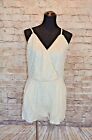 Modcloth Only Pearl in the World Romper in Opal NWT Sz L  Chevron Ivory Lace