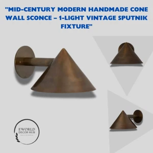 "Mid-Century Modern Handmade Cone Wall Sconce – 1-Light Vintage Sputnik Fixture" - Picture 1 of 9