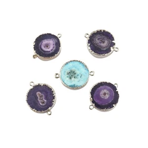 Unique Natural Solar Quartz Gemstone Brass DIY Connector - Picture 1 of 4