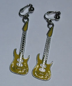 OHRCLIPS * GELBE GITARRE * NEUWARE  - Bild 1 von 4