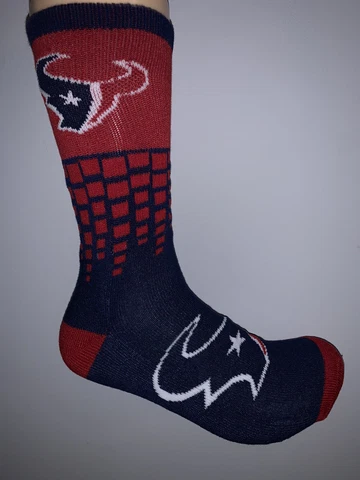 HOUSTON TEXANS NFL FOOTBALL JERSEY LOGO DIGI LINES CREW LENGTH SOCKS LARGE Cover