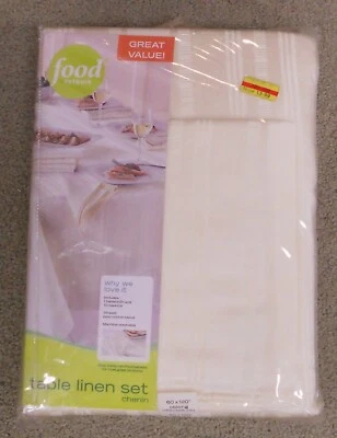 Food Network Chenin Tablecloth & 10 Napkin Table Linen Set 60" X 102" Oblong NOS - Image 1 of 4