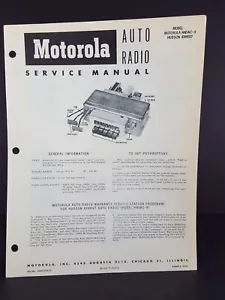 Motorola 1955 Hudson Hornet Wasp autoradio manuale di servizio modello HN5AC-8 - Foto 1 di 2