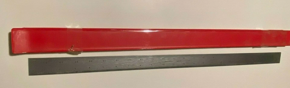 24" RIDGID MACHINIST SCALE, RULER, SATIN CHROME, 16R, NEW, 1/32,1/64,1/50,1/100 - Image 1 of 4