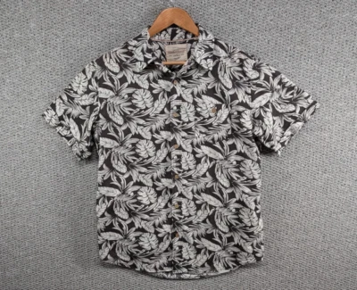 Weatherproof Vintage Men's Leaf Palm Print Hawaiian Cotton Button Shirt M - Image 1 of 4