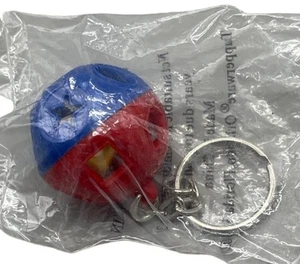 Tupperware Mini Shape-O Schlüsselanhänger klassischer Spielzeugformsortierer rot blau LESEN NEU - Bild 1 von 5