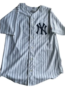 Vintage Made in USA New York Yankees Jersey XL 22” PTP 32” Length 100% Polyester - Picture 1 of 6