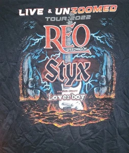 REO Speedwagon Styx Loverboy Live & Unzoomed Tour 2022 T-shirt XL - Picture 1 of 2