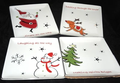 Studio JCP Home Square Appetizer Canapé Plates set of 4 - Image 1 of 4