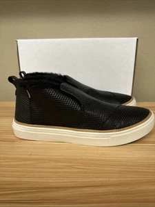 TOMS Womens Paxton Black Embossed Leather W/Faux Fur Lined Bootie Size 10 - Picture 1 of 6
