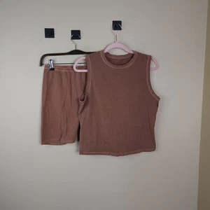 Pantalones Cortos Básicos para Bicicleta y Tanque Skims Exterior en Camel Talla XL - Imagen 1 de 11