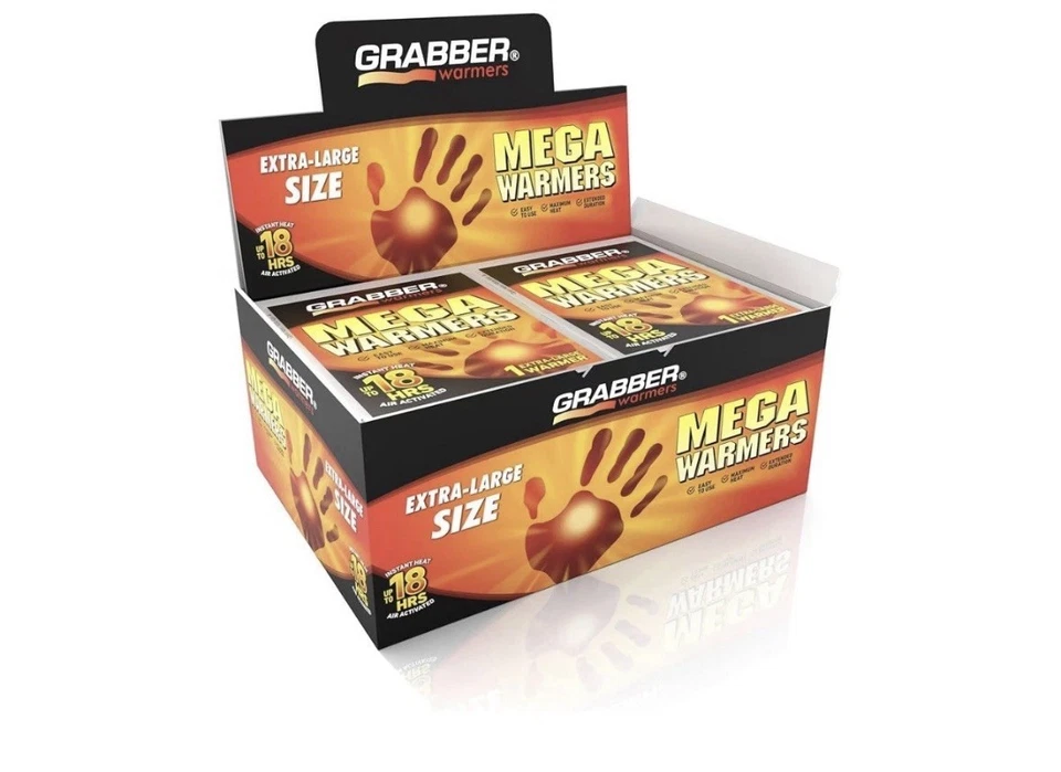 LOTE A GRANEL Grabber Mega XL 18 horas cuerpo calentadores de manos - caja de 30 UNIDADES  Foto 1 de 3