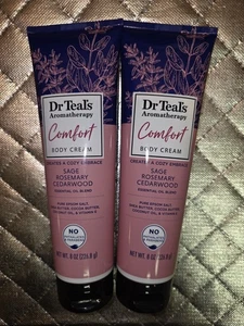 Dr.Teal's Aromatherapy Comfort Body Cream Sage Rosemary & Cedarwood 8oz Lot 2 - Picture 1 of 3