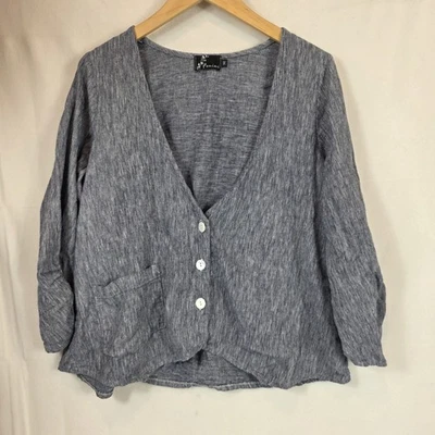 Женский топ Fenini кардгианский Lagenlook льняная смесь средний - Изображение 1 из 4