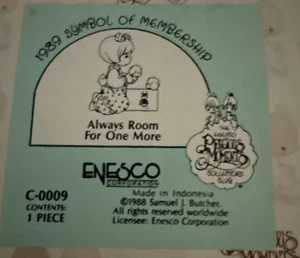 Precious Moments 1989 Symbol der Mitgliedschaft immer Platz für einen weiteren C-0009 - Bild 1 von 3