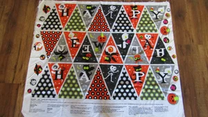 Vintage HAPPY HALLOWEEN BANNER Door/Wall HANGING Fabric Panel - 1990's - Picture 1 of 2