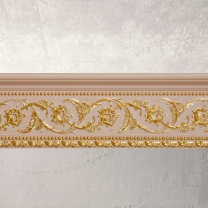 46ft French Rose Gold Crown Molding 6 Piece Box Prefinished Decorative Wall Trim - Picture 1 of 5
