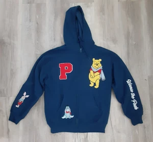 Disney Winnie Puuh marineblauer Hoodie mit durchgehendem Reißverschluss Größe Small bestickt - Bild 1 von 13