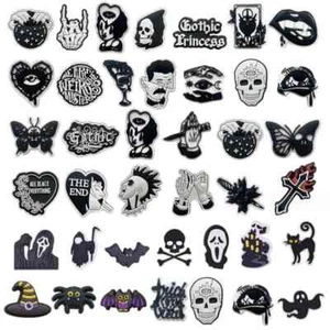 8x  Halloween Shoe Charms black Accessories random mix Fits Crocs Wristband - Picture 1 of 2