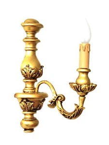 APPLIQUE IN LEGNO CLASSICO ORO 1 LUCE COLL DBS 100/A1 - Picture 1 of 1