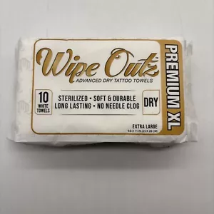 WIPE OUTZ PREMIUM XL TROCKENE TATTOO HANDTÜCHER (WEISS 10 STÜCK) -STERILISIERT EXTRA GROSS - Bild 1 von 4