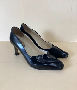 Renata Vintage Stiletto Heel Shoes Black Suede Leather UK6 EU36 Evening Occasion - Picture 1 of 6