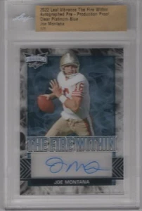 JOE MONTANA 2022 LEAF VIBRANCE CLEAR PLATINUM BLUE PROOF AUTO 1/1 **SF 49ERS** - Picture 1 of 2