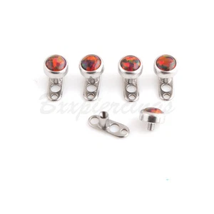 14G G23 Titan Basis Opal Stahl Dermal Anker Top Universal Piercing Schmuck - Bild 1 von 2