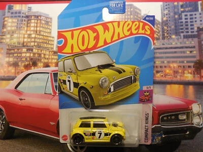 2022 Hot Wheels Treasure Hunt #161 Compact Kings 5/5 MORRIS MINI Yellow w/DD8 Sp - Image 1 of 3
