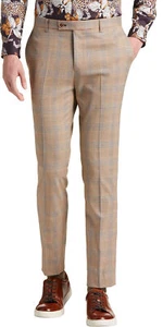Paisley & Gray Men's Slim Fit Dress Pants 44 x 32 NWT Brown Grey Plaid Slacks - Picture 1 of 9