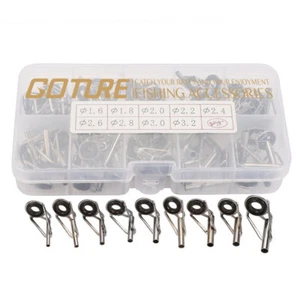90pcs Stainless Steel Guide Rings Repair Kit 9 Sizes Saltwater Fishing Rod Tips - Picture 1 of 6