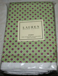 Ralph Lauren STUDIO Foulard Greenvale Two (2) Standard PILLOWCASES NWT - Picture 1 of 2