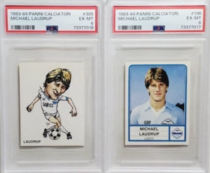 1983 Panini Calciatori #136 Michael Laudrup Rookie Card Lot RC PSA 6 Denmark - Picture 1 of 3