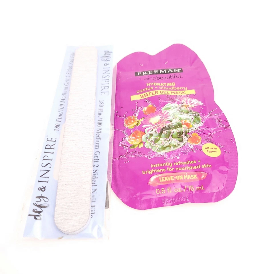 Freeman Hydrating Cactus Cloudberry Water Gel Mask  2 Sided Nail File USA Seller - Image 1 of 4