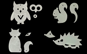 Un set di quattro modelli acrilici animali del bosco - applique/cucito/trapuntatura/carta - Foto 1 di 12