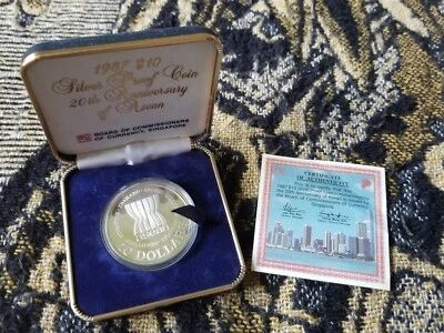 Singapore 10 Dollars 1987 20th Anniversary Asean Games - Silver Proof - Image 1 of 4